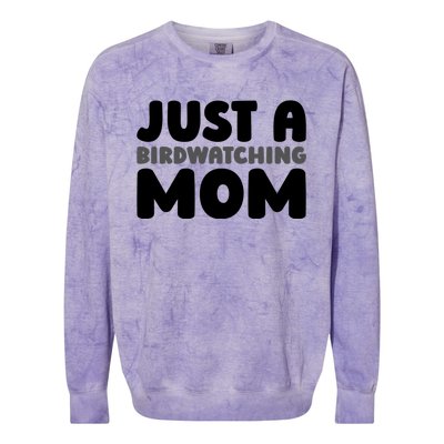 Birdwatcher Ornitology Bird Birding Just A Birdwatching Mom Gift Colorblast Crewneck Sweatshirt