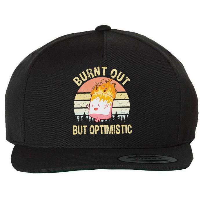 Burnt Out But Optimistic Retro Vintage Sunset Wool Snapback Cap