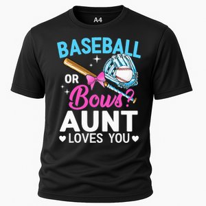 Baseball Or Bows Aunt Loves You Gender Reveal Cooling Performance Crew T-Shirt