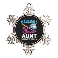 Baseball Or Bows Aunt Loves You Gender Reveal Metallic Star Ornament