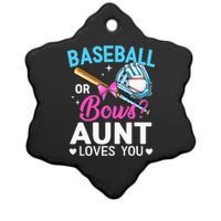 Baseball Or Bows Aunt Loves You Gender Reveal Ceramic Star Ornament