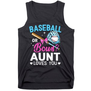 Baseball Or Bows Aunt Loves You Gender Reveal Tank Top