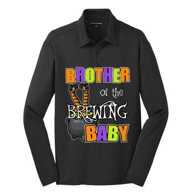 Brother Of Brewing Baby Halloween Theme Baby Shower Spooky Silk Touch Performance Long Sleeve Polo