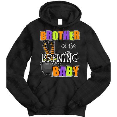 Brother Of Brewing Baby Halloween Theme Baby Shower Spooky Tie Dye Hoodie