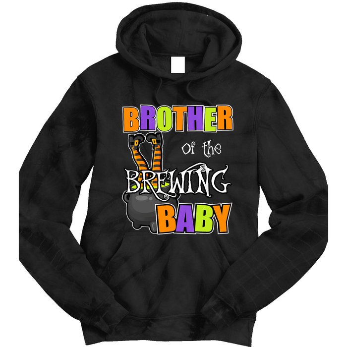 Brother Of Brewing Baby Halloween Theme Baby Shower Spooky Tie Dye Hoodie