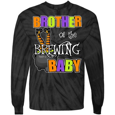 Brother Of Brewing Baby Halloween Theme Baby Shower Spooky Tie-Dye Long Sleeve Shirt