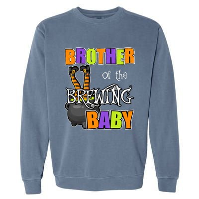 Brother Of Brewing Baby Halloween Theme Baby Shower Spooky Garment-Dyed Sweatshirt