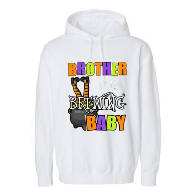 Brother Of Brewing Baby Halloween Theme Baby Shower Spooky Garment-Dyed Fleece Hoodie