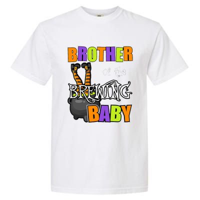 Brother Of Brewing Baby Halloween Theme Baby Shower Spooky Garment-Dyed Heavyweight T-Shirt