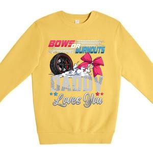 Burnouts Or Bows Gender Reveal Party Announcement Daddy Premium Crewneck Sweatshirt