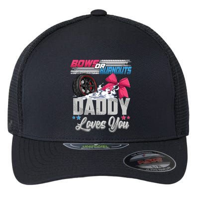 Burnouts Or Bows Gender Reveal Party Announcement Daddy Flexfit Unipanel Trucker Cap