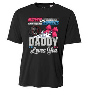 Burnouts Or Bows Gender Reveal Party Announcement Daddy Cooling Performance Crew T-Shirt