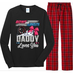 Burnouts Or Bows Gender Reveal Party Announcement Daddy Long Sleeve Pajama Set