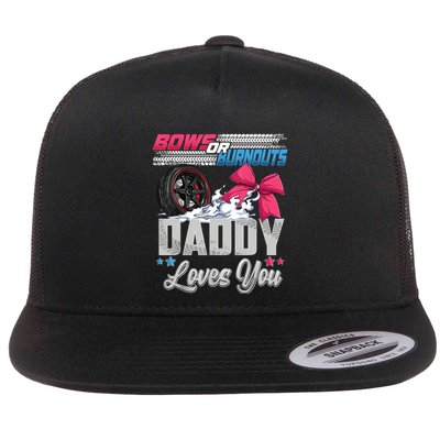 Burnouts Or Bows Gender Reveal Party Announcement Daddy Flatbill Hat