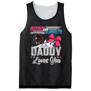 Burnouts Or Bows Gender Reveal Party Announcement Daddy Mesh Reversible Basketball Jersey Tank