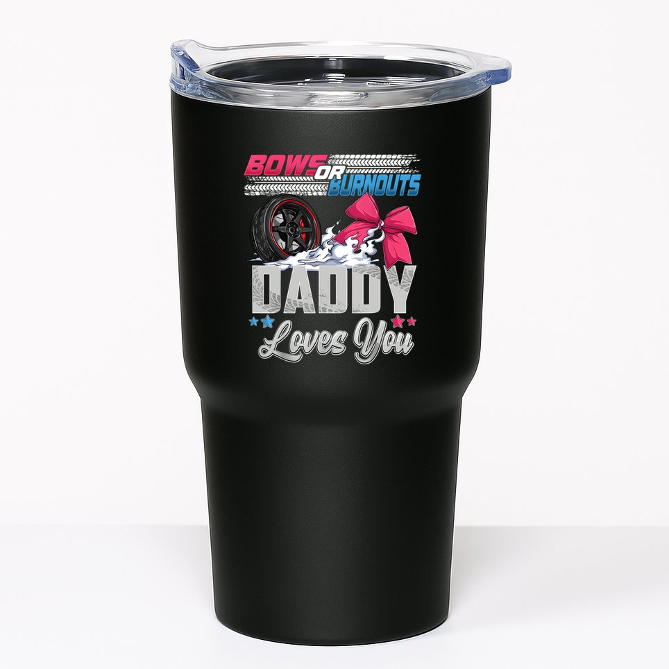 Burnouts Or Bows Gender Reveal Party Announcement Daddy Tumbler