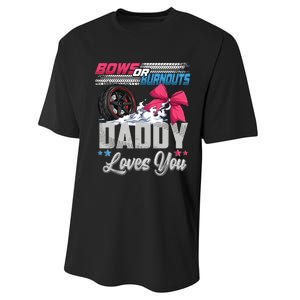 Burnouts Or Bows Gender Reveal Party Announcement Daddy Performance Sprint T-Shirt