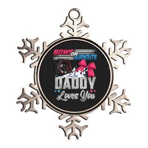 Burnouts Or Bows Gender Reveal Party Announcement Daddy Metallic Star Ornament