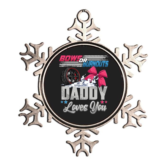 Burnouts Or Bows Gender Reveal Party Announcement Daddy Metallic Star Ornament