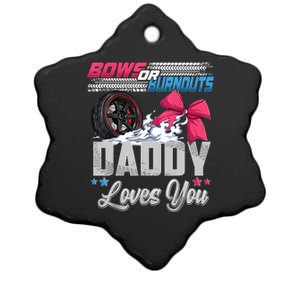 Burnouts Or Bows Gender Reveal Party Announcement Daddy Ceramic Star Ornament