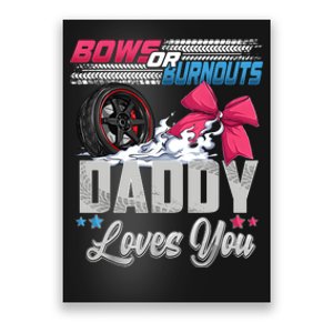 Burnouts Or Bows Gender Reveal Party Announcement Daddy Poster