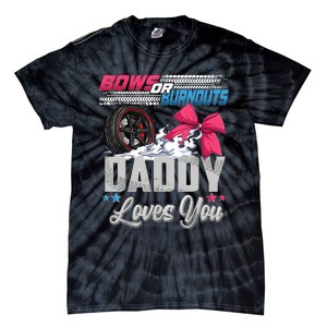 Burnouts Or Bows Gender Reveal Party Announcement Daddy Tie-Dye T-Shirt