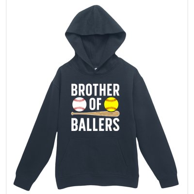 Brother Of Ballers Softball Baseball Brother Gift Urban Pullover Hoodie