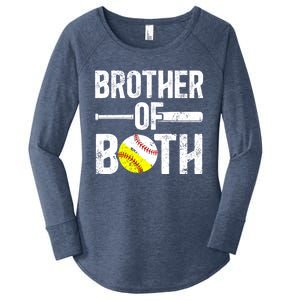 Brother Of Both Softball Baseball Brother Gift Women's Perfect Tri Tunic Long Sleeve Shirt