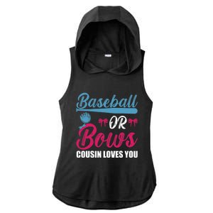 Baseball Or Bows Cousin Loves You Funny Gender Reveal Kids Ladies PosiCharge Tri-Blend Wicking Draft Hoodie Tank