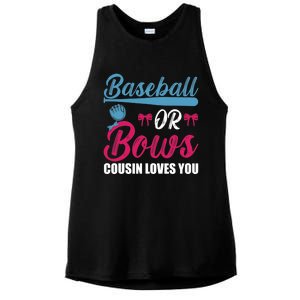 Baseball Or Bows Cousin Loves You Funny Gender Reveal Kids Ladies PosiCharge Tri-Blend Wicking Tank