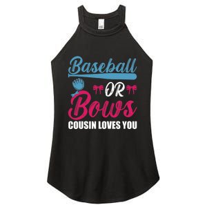 Baseball Or Bows Cousin Loves You Funny Gender Reveal Kids Women's Perfect Tri Rocker Tank