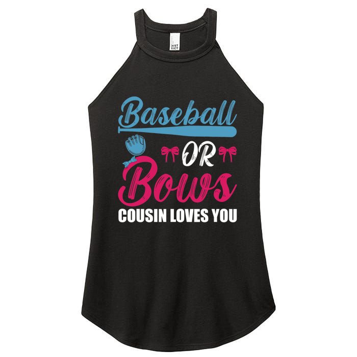 Baseball Or Bows Cousin Loves You Funny Gender Reveal Kids Women's Perfect Tri Rocker Tank