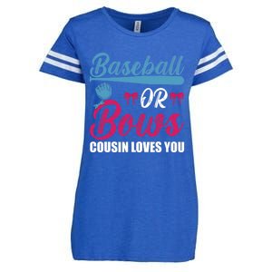 Baseball Or Bows Cousin Loves You Funny Gender Reveal Kids Enza Ladies Jersey Football T-Shirt