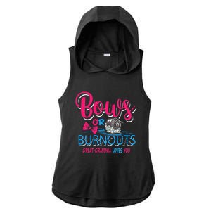 Burnouts Or Bows Gender Reveal Baby Great Grandma Ladies PosiCharge Tri-Blend Wicking Draft Hoodie Tank