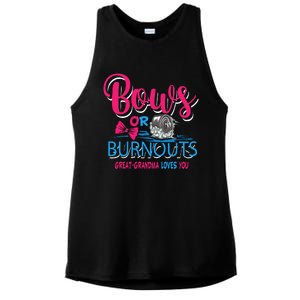 Burnouts Or Bows Gender Reveal Baby Great Grandma Ladies PosiCharge Tri-Blend Wicking Tank