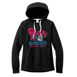 Burnouts Or Bows Gender Reveal Baby Great Grandma Women's Fleece Hoodie