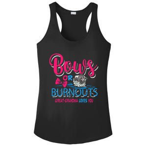 Burnouts Or Bows Gender Reveal Baby Great Grandma Ladies PosiCharge Competitor Racerback Tank