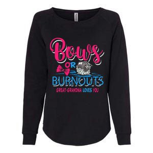 Burnouts Or Bows Gender Reveal Baby Great Grandma Womens California Wash Sweatshirt