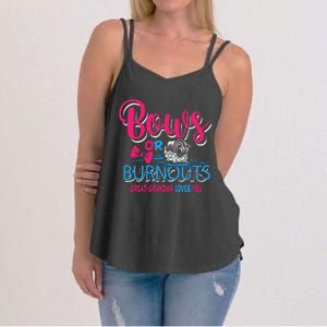 Burnouts Or Bows Gender Reveal Baby Great Grandma Women's Strappy Tank