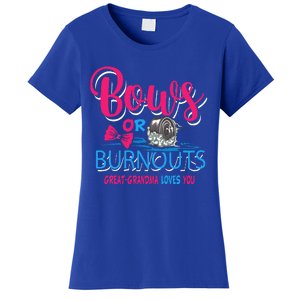 Burnouts Or Bows Gender Reveal Baby Great Grandma Women's T-Shirt