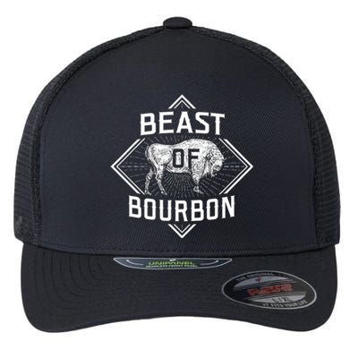 Beast Of Bourbon American Bison Buffalo Lover Wildlife Flexfit Unipanel Trucker Cap