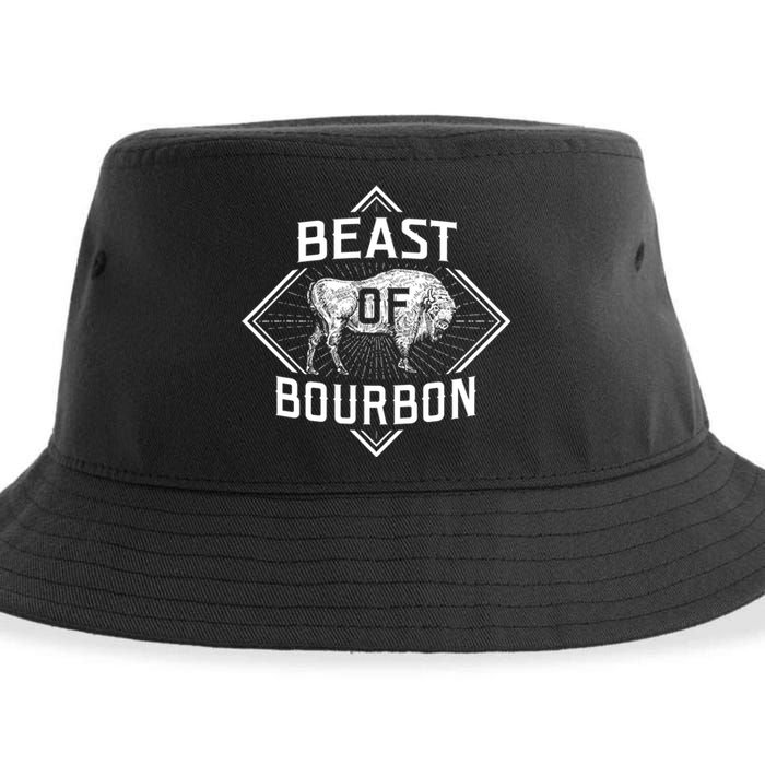 Beast Of Bourbon American Bison Buffalo Lover Wildlife Sustainable Bucket Hat