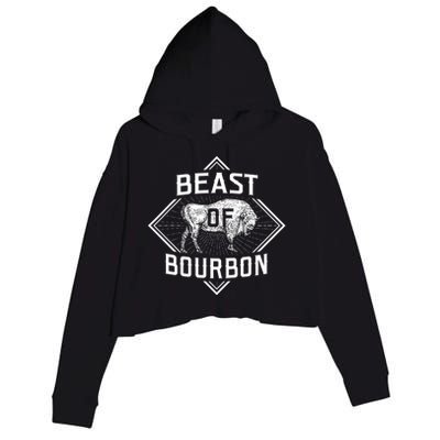 Beast Of Bourbon American Bison Buffalo Lover Wildlife Crop Fleece Hoodie