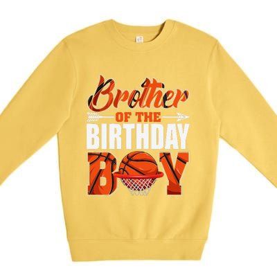 Brother Of Birthday Boy Basketball Matching Family Party Premium Crewneck Sweatshirt