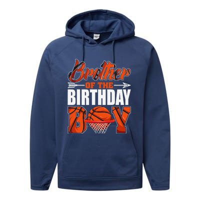 Brother Of Birthday Boy Basketball Matching Family Party Performance Fleece Hoodie