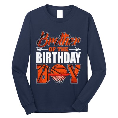 Brother Of Birthday Boy Basketball Matching Family Party Long Sleeve Shirt