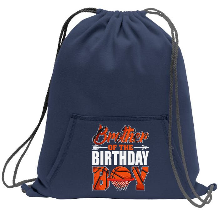 Brother Of Birthday Boy Basketball Matching Family Party Sweatshirt Cinch Pack Bag