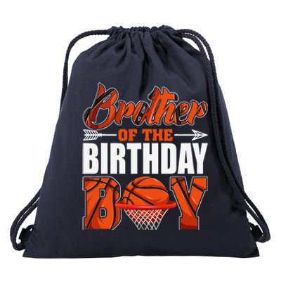 Brother Of Birthday Boy Basketball Matching Family Party Drawstring Bag