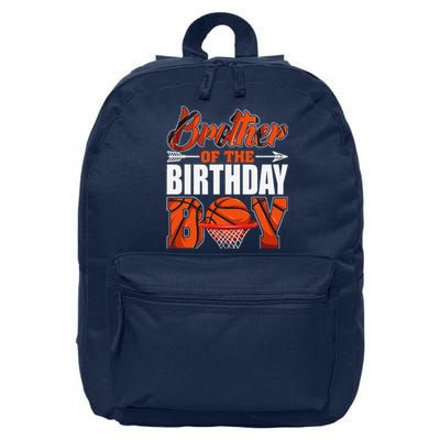 Brother Of Birthday Boy Basketball Matching Family Party 16 in Basic Backpack