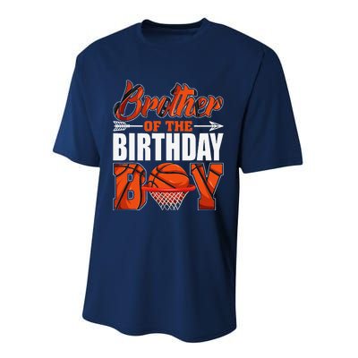 Brother Of Birthday Boy Basketball Matching Family Party Performance Sprint T-Shirt